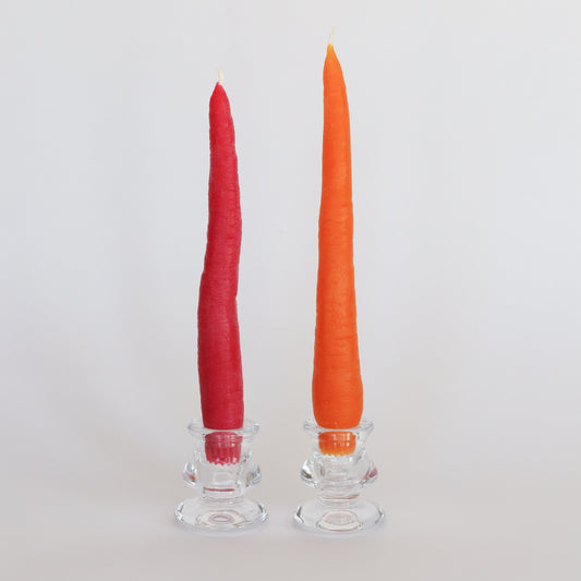 Rainbow Carrot Beeswax Candles Taper-Set of 2