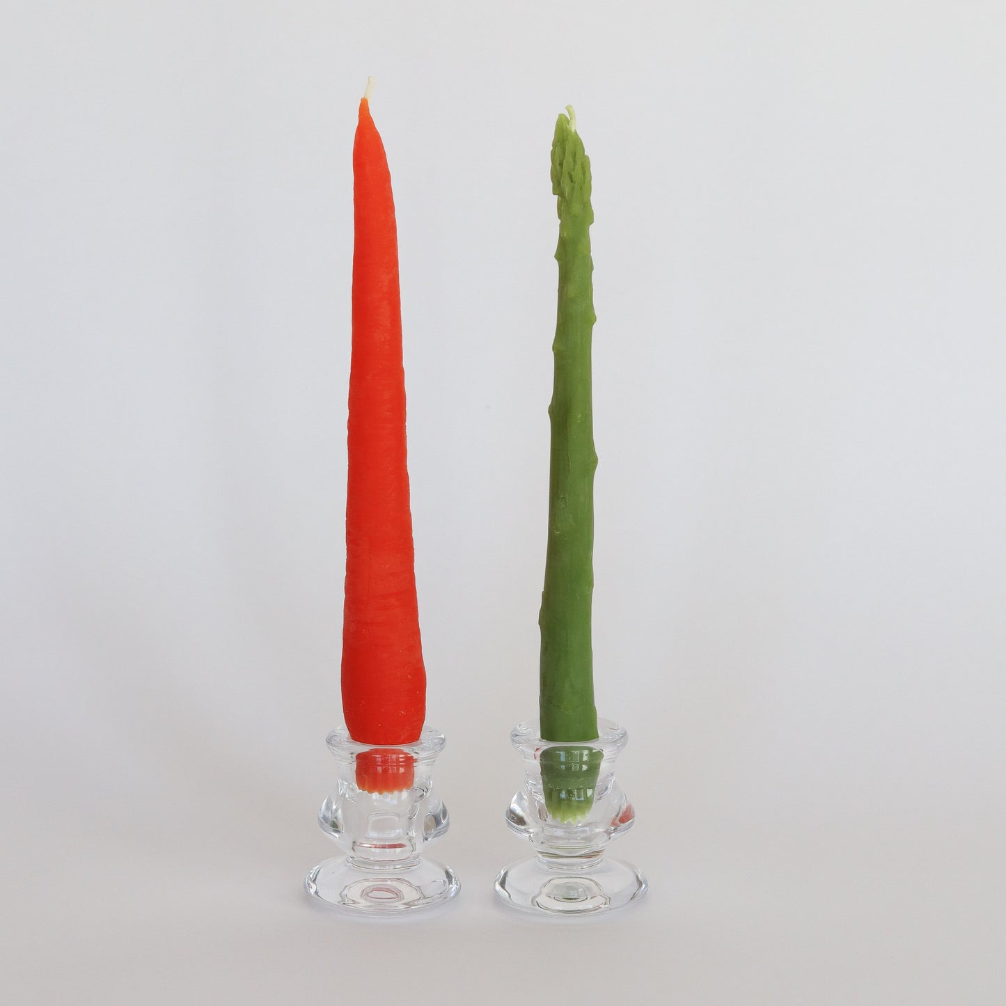 Carrot & Asparagus Beeswax Candles Taper -Set of 2
